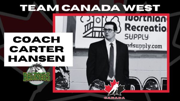 Coach Carter Hansen being named Video Coach for Canada West at the 2025 Junior A World Challenge