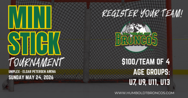Humboldt Broncos to Host Mini Stick Tournament on May 24, 2026