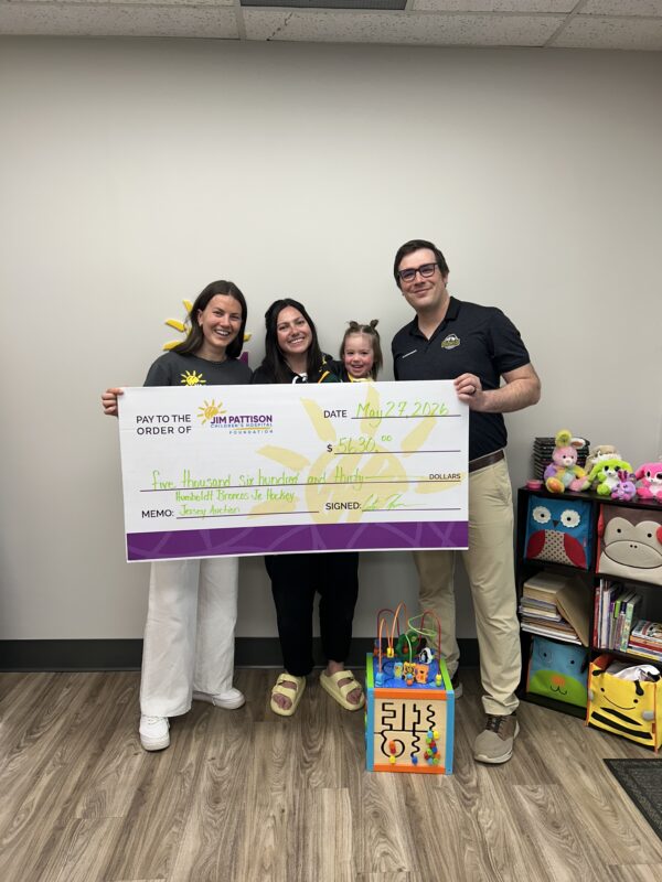 Humboldt Broncos Present $5,630 Donation to Jim Pattison Children’s Hospital Foundation